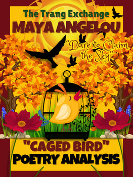 Preview of Analyzing "Caged Bird" | Maya Angelou | Graphic Organizers | Test Prep | Game