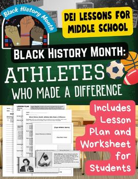 Preview of Black History Month Important African American Athletes DEI Middle School ELA