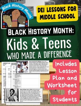 Preview of Black History Month Important African American Kids Teens DEI Middle School ELA