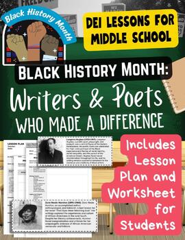 Preview of Black History Month Important African American Writers Poets DEI Middle School