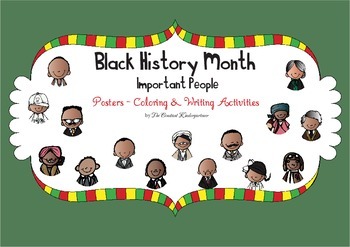 Preview of Black History Month Important People Posters Coloring and Writing FREEBIE