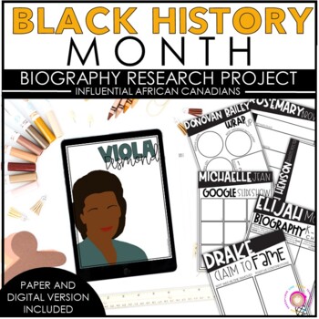 Preview of Black History Month In Canada Research Project | Paper & Digital | Organizers