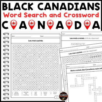 Preview of Black History Month In Canada - Word Search & Crossword with Answer Key