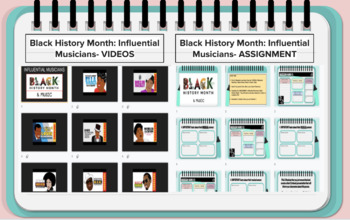 Preview of Black History Month-Influential Musicians (videos + assignment)