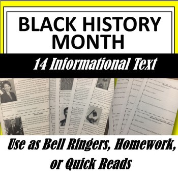 Preview of Black History Month: Informational Texts of Influential African Americans