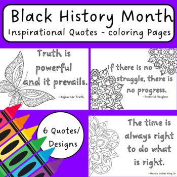 Black History Month - Inspirational Quotes Coloring Pages by Worldwide Ed