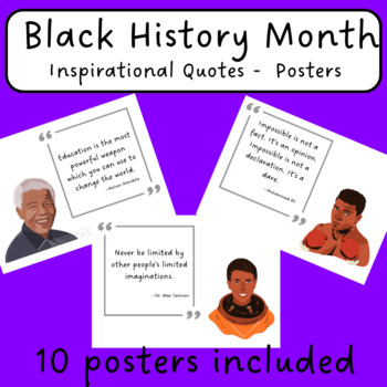 Black History Month - Inspirational Quotes Posters by Worldwide Ed