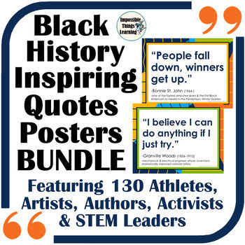 Preview of Black History Month Inspirational Quotes Posters BUNDLE