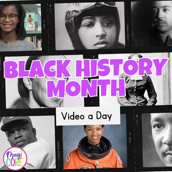 Preview of Black History Month Interactive Calendar Daily Videos Questions Digital Resource