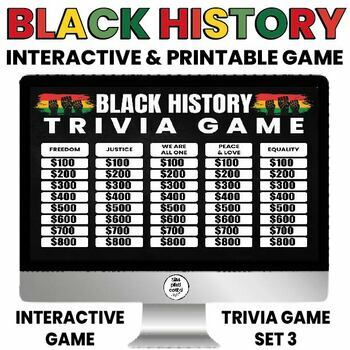 Preview of Black History Month | Interactive Game | Trivia | Printable and Digital | SET 3