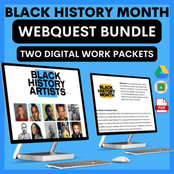Preview of Black History Month Internet Webquest Activity Google Doc Packets & Printable