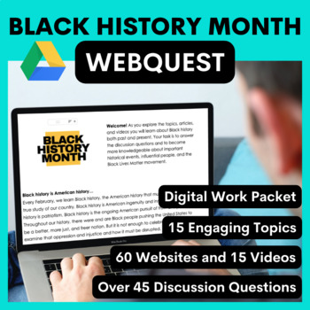 Preview of Black History Month Internet Webquest Independent Google Doc Packet or Printable