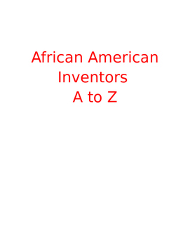 Preview of Black History Month Inventors