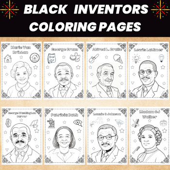 Preview of Black History Month Inventors Coloring Pages | African American Inventors