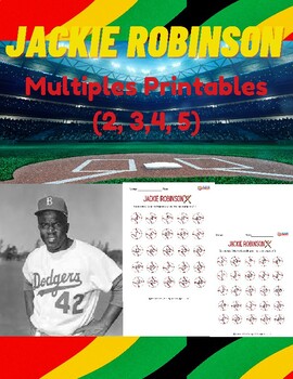 Preview of Black History Month Jackie Robinson Learn Factors and Multiples Worksheets