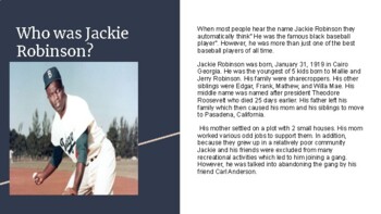 Preview of Black History Month: Jackie  Robinson Powerpoint