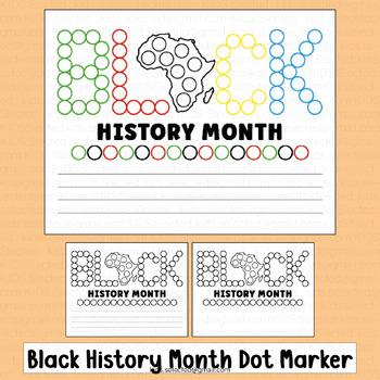 Preview of Black History Month Kindergarten Activities Dot Marker Writing Worksheet Prek