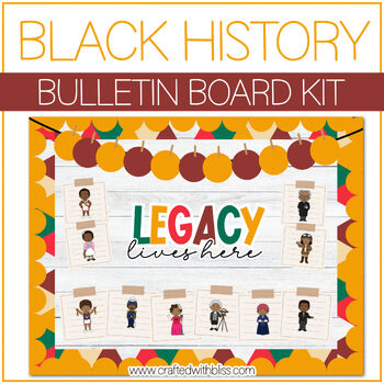 Preview of Black History Month Legacy Theme Bulletin Board Kit Door Classroom Decor Feb
