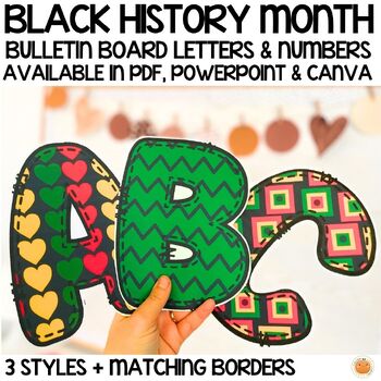 Preview of Black History Month Letters & Numbers for Bulletin Board Titles, Classroom Decor