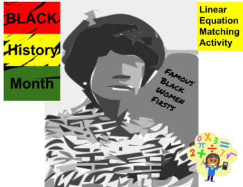 Preview of Black History Month Linear Equations Matching Activity