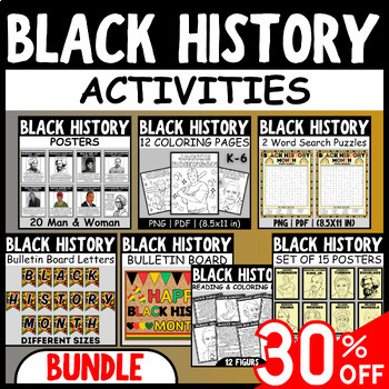 Preview of Black History Month MEGA BUNDLE: Reading, Coloring, Classroom Decor & More...