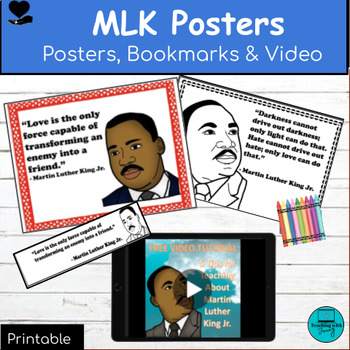 Preview of Martin Luther King Jr. MLK posters bookmarks & coloring sheets for Middle School