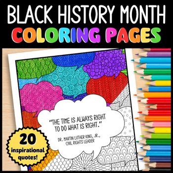 Preview of Black History Month | MLK Day | Coloring Pages with Inspirational Quotes