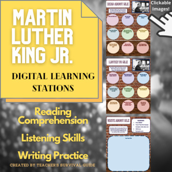 Preview of Black History Month MLK Martin Luther King Jr. Activity | Learning Stations