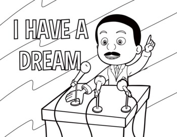 Preview of Black History Month: Martin Luther King Jr. Coloring Page