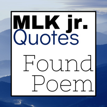 Preview of Black History Month Martin Luther King | MLK | Quotes Found Poem Black Out Poem