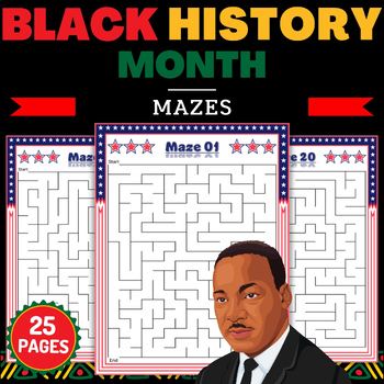 Preview of Black History Month - Martin luther king jr Mazes With Solution Games Activities