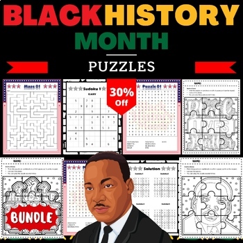 Preview of Black History Month - Martin luther king jr Puzzles With Solutions Activities