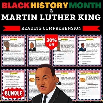 Preview of Black History Month - Martin luther king jr  | Mlk Reading Comprehension