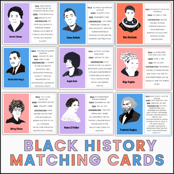 Preview of Black History Month Matching Cards