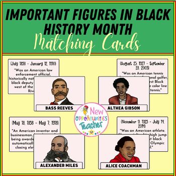 Preview of Black History Month Matching Cards | Juneteenth Freedom Day Activity