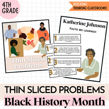 Preview of Black History Month Math 4th Thin Sliced Problems