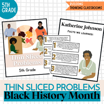 Preview of Black History Month Math 5th Thin Sliced Problems