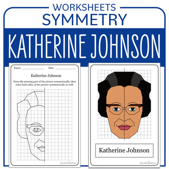 Preview of Black History Month Math Activity Katherine Johnson Symmetry Math Centers