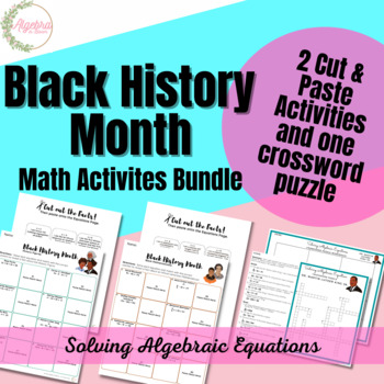 Preview of Black History Month Math Bundle // 3 Activities // Algebraic Equations