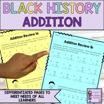 Preview of Black History Month Math Activities - Addition with Regrouping