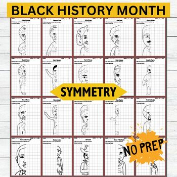 Preview of Black History Month Math activity Symmetry Drawing