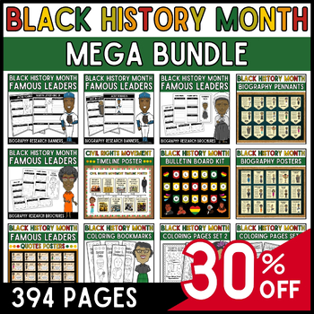 Preview of Black History Month Mega Bundle 30% OFF: Coloring Pages, Posters & More!