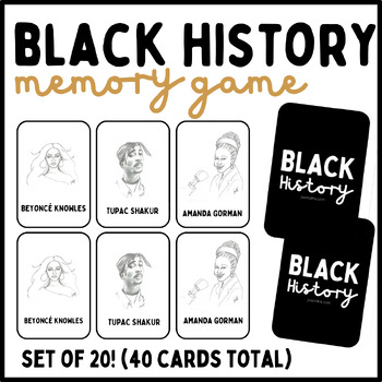 Preview of Black History Month | Memory Matching Game | ALL GRADES!