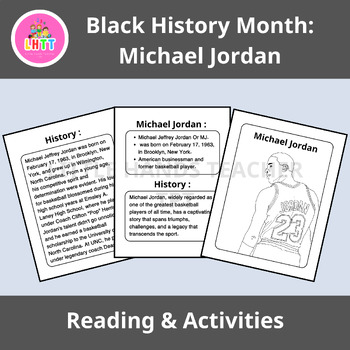 Preview of Black History Month : Michael Jordan Reading & Activities.