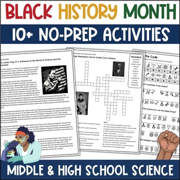 Preview of Black History Month Middle & High School Science Sub Plan Lesson 6th 7th 8th 9th