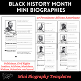 Black History Month Mini Biography Templates