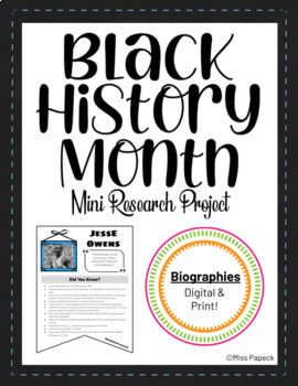 Preview of Black History Month Mini Research Biography Project - DIGITAL & PRINT