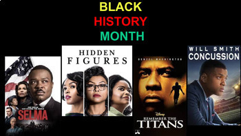 Preview of Black History Month Movie Quizzes Bundle: Selma, Remember the Titans, Concussion
