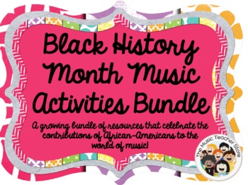 Preview of Black History Month Music Activities Bundle