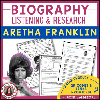 Preview of Women's History Month Music Activities and Bulletin Board - ARETHA FRANKLIN
